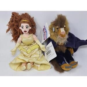 Disney Store - Beauty and The Beast - Lot of 2 Bean Bag - BEAST - Belle